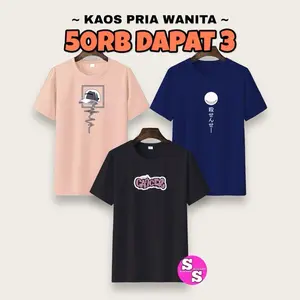 [50RIBU DAPAT 3] KAOS PRIA WANITA TERMURAH | KAOS MOTIF DISTRO LENGAN PENDEK