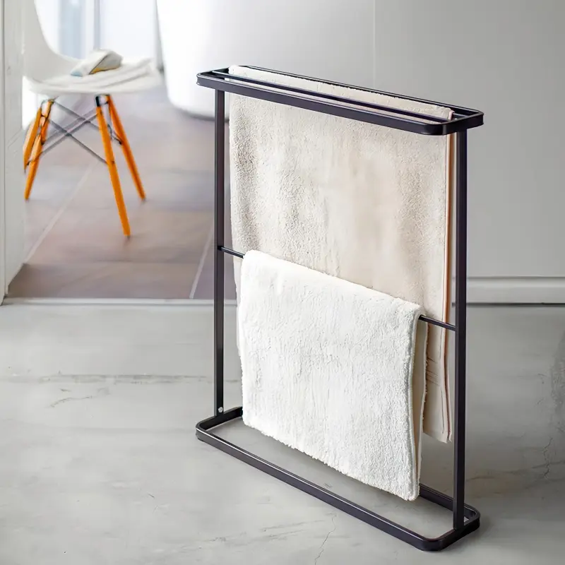 Towel Rack Stand Bathroom Laundry Drying Rack Balcony Hanging Clothes Towel Organiser