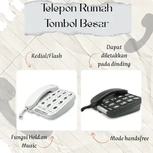 Telepon Rumah Model Tombol Angka Ukuran Besar Untuk Orang Tua WMO AZ2561