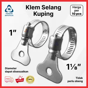 (10 PCS) Klem slang 1" Inch Kuping / 1 1/8" Kuping - Klem gas STAINLESS anti KARAT
