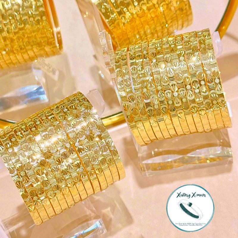 Bộ 7,Bộ 9 Chiếc Vòng Ximen Đồng Hội Vàng Mẫu Mẫu Cánh Nơ Màu 610 BẢNG 4Li Có Khóa Lưỡi Gà Mang Hàng Ngày Không Phai Trắng