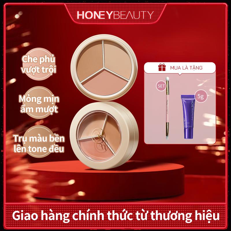 Kem Che Khuyết Điểm Ba Màu, HONEY BEAUTY, Đa Năng, Cho Quầng Thâm, Sẹo Và Mụn Trứng Cá, 15g, Phát Sóng Trực Tiếp Cosmetic Nữ Mỹ Phẩm