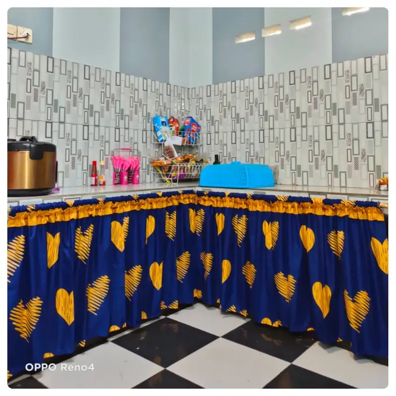 Toko Gorden Kolong - Gorden Kolong Dapur Lebar 100cm Tinggi 70cm Bonus Tali 3