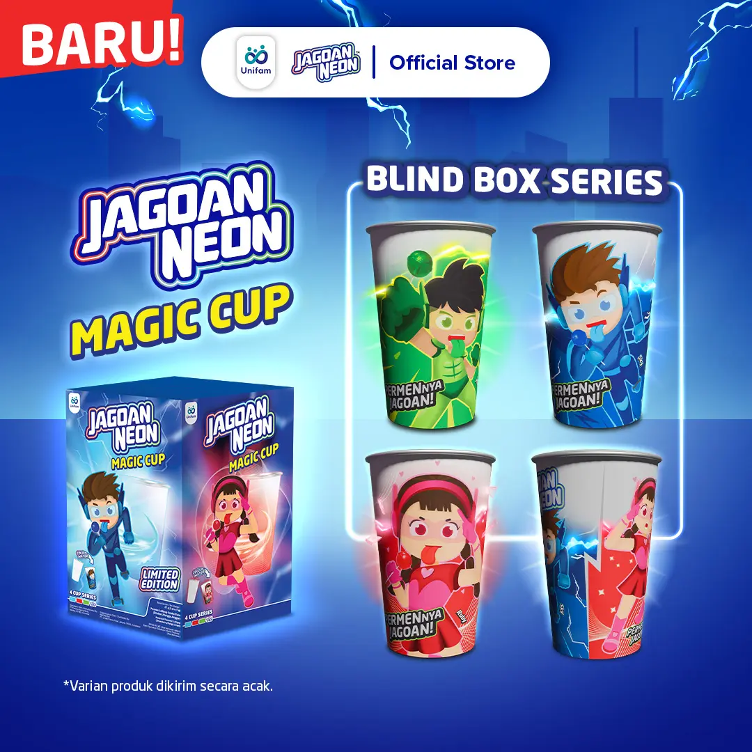 Jagoan Neon Magic Cup Tumbler Minum Color Changing Cups - Isi 3 Lolipop Rasa Buah Bottles Kitchenware