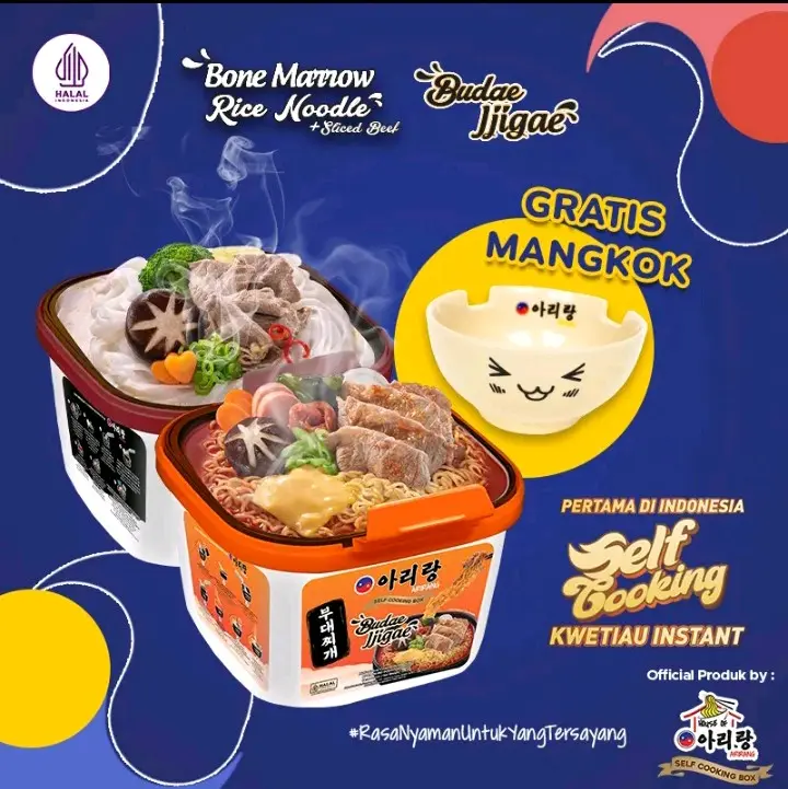 mie arirang box budae jigae + mix arirang box bone marrow free bowl Noodles Food Pedas Kuah Instan Kaldu