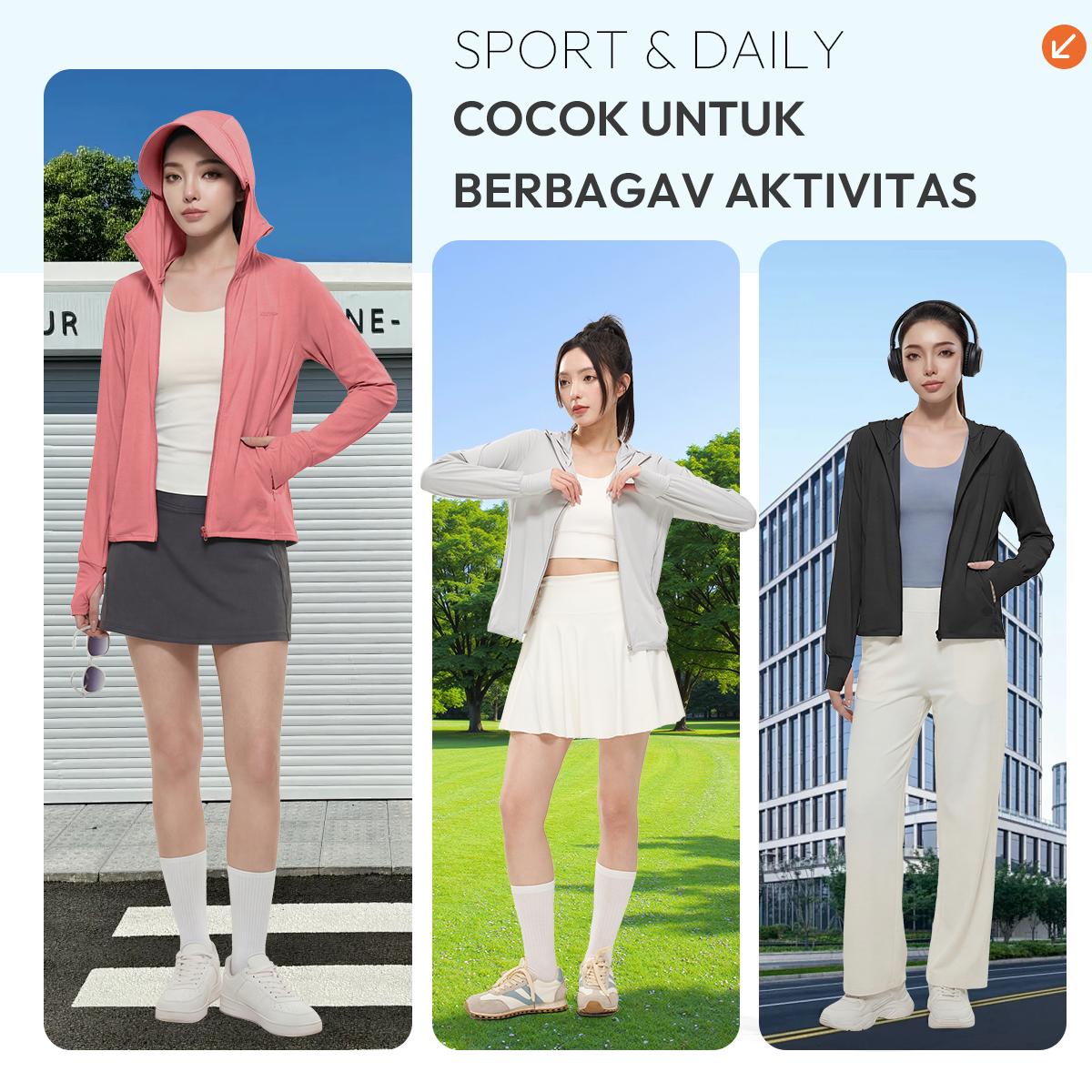 KKTOP Jaket Anti UV Premium Jaket Olahraga Wanita UPF50+ (J006-4254)