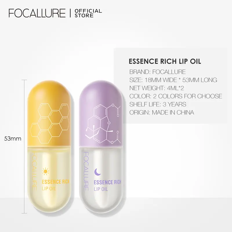 [Official] FOCALLURE Pure Natural Lip Oil Day & Night Moisturized Repaired Lip Treatments 5