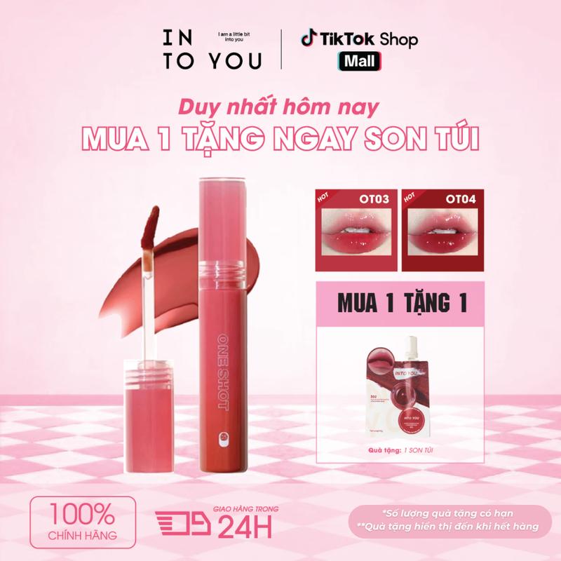 (KOL/KOC) Son Bóng Lì INTO YOU OT04 Không Trôi Không Dính Cốc Hiệu Ứng Môi Căng Mộng Trang Điểm Tự Nhiên Lip Gloss 2.2g