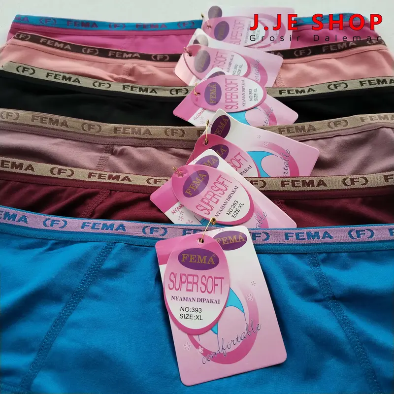Celana Dalam Wanita FEMA Super Soft 393 - Kualitas Terbaik - Size L-XL-XXL - Pita, Motif 1