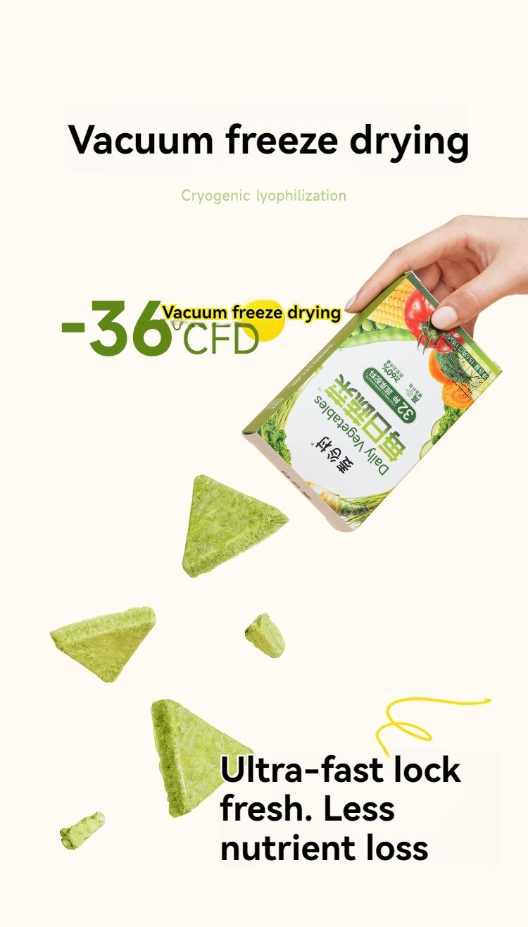 Product Introduction of MAIGUCUN Daily Fruit and Vegetable Extract Compound Meal Replacement Freeze-dried Snacks, Nutritious Breakfast and Dinner, Coarse Cereals Dietary Fiber. 15.5 grams/box (3.1 grams * 5). 4