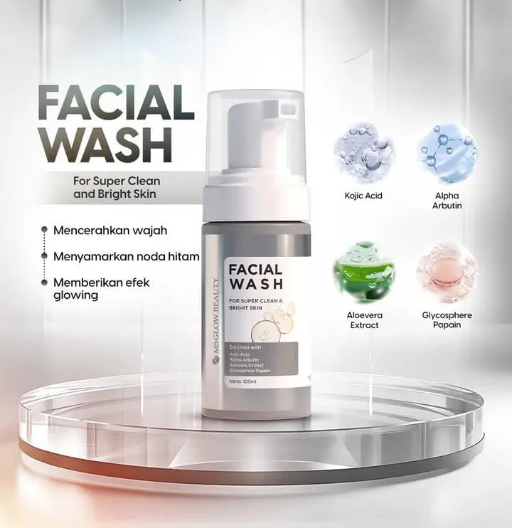 FACIAL WASH BRIGHT MGLOW KEMASAN TERBARU - FACE WASH FOR SUPER CLEAN AND BRIGHT