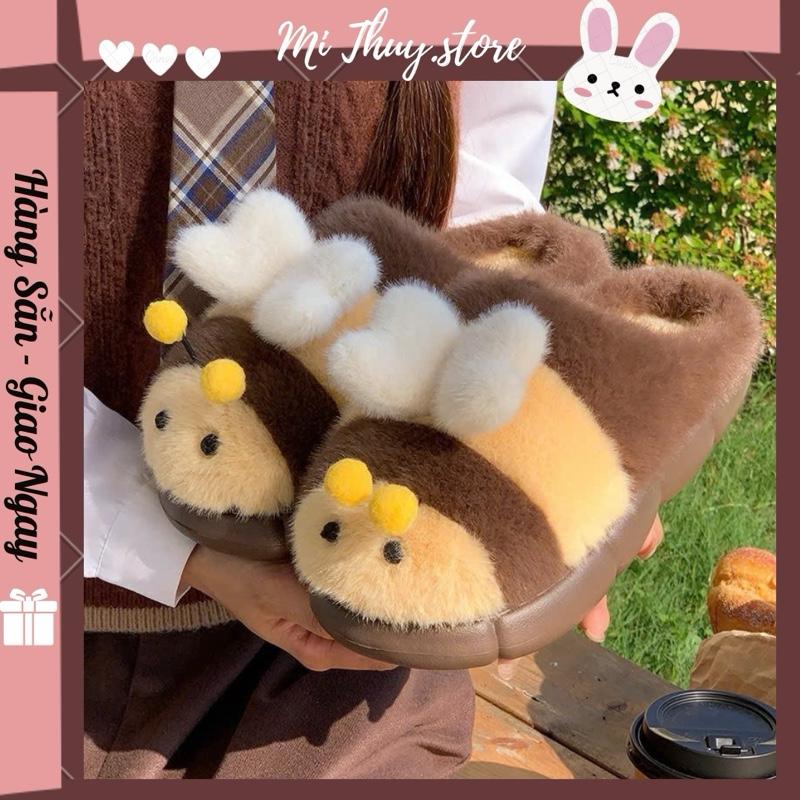  Mi Thuy Store Dép bông  dép mùa đông  dép dễ thương  dép vô tri ,DÉP BÔNG ONG VÀNG 