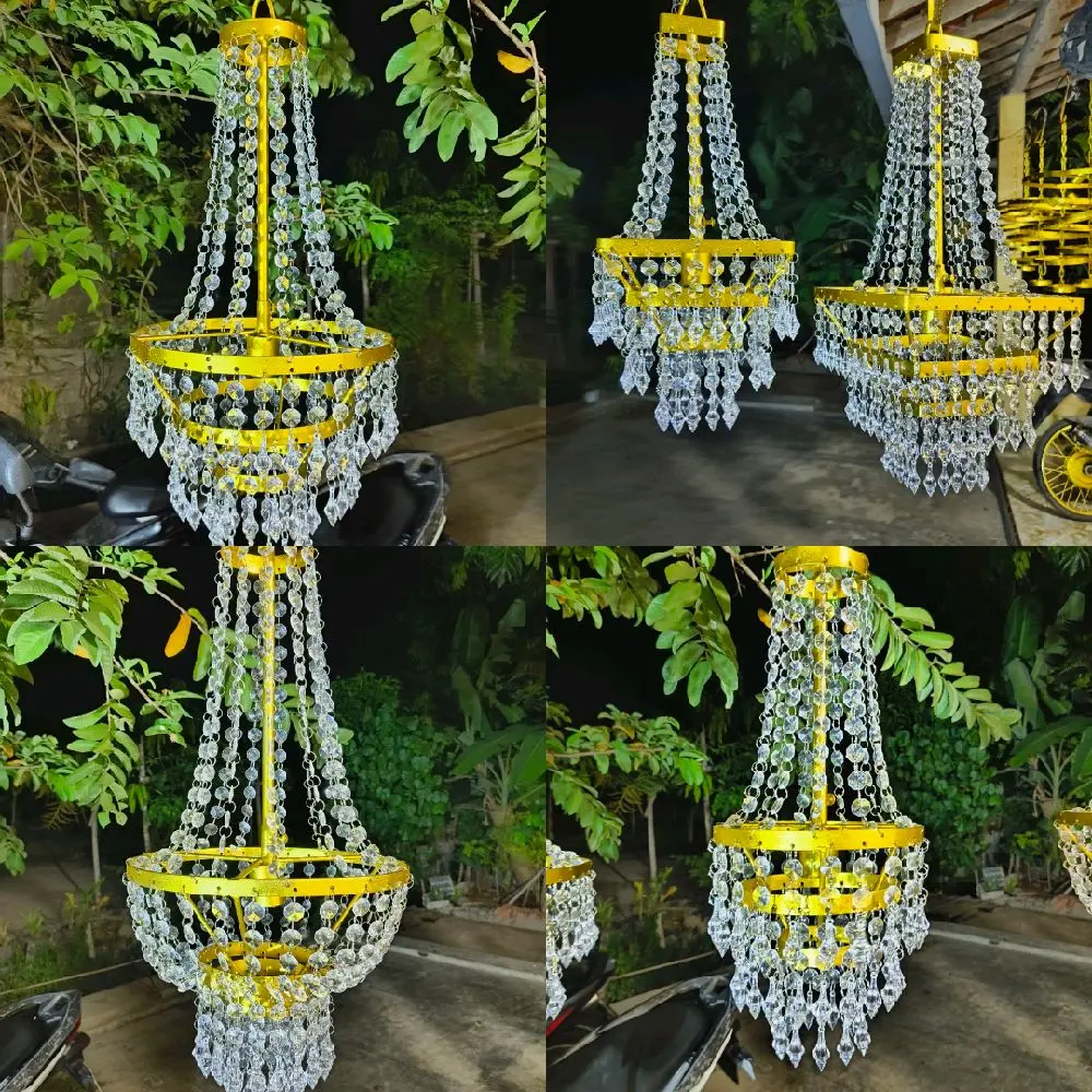 Lampu kristal gantung dekorasi pernikahan