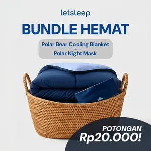 Hibernation Set | LETSLEEP Cooling Blanket Plus + Polar Night Mask | Selimut Dingin Tebal Adem Premium & Penutup Mata Blackout Total 3D