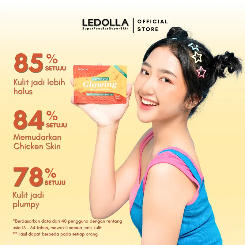 LEDOLLA - 5PCS Masker Salmon DNA Glowing With Propolis Extract | Skin Barier Kulit Bertekstur| Masker Organik Bubuk Mengatasi Chicken Skin |Masker Untuk Pori-Pori dan Mencerahkan| Masker Wajah Glowing |Hyaluronic Acid Skincare Gradakan BPOM | Free Spatula 2