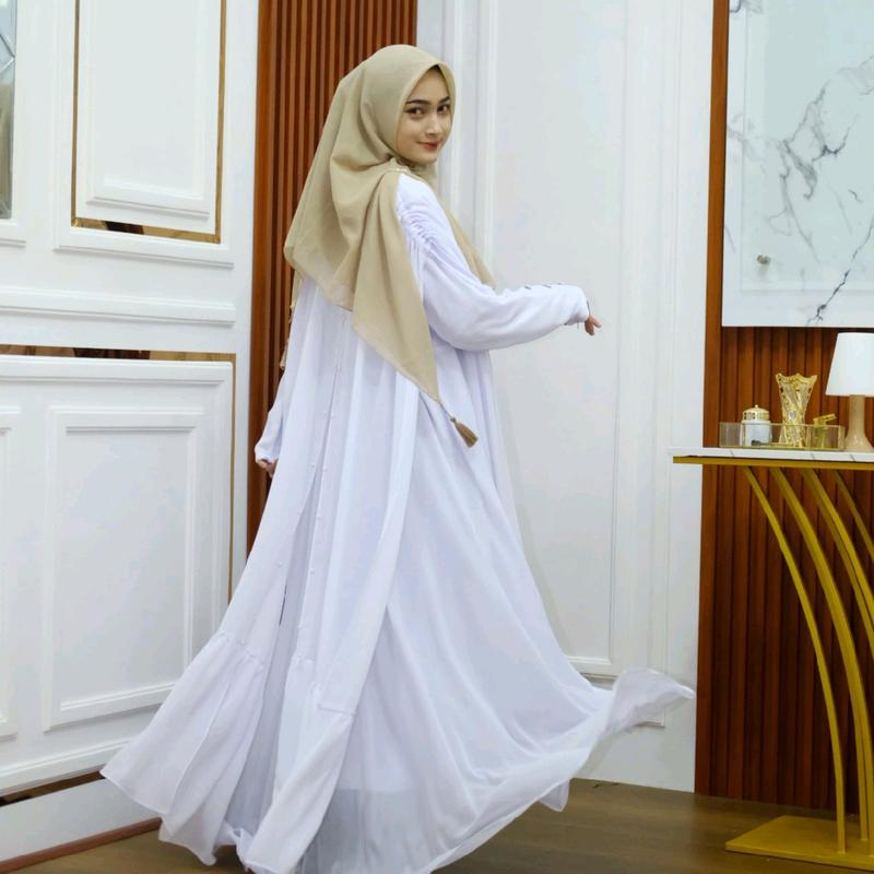 Anum Premium Series Shafira Set Abaya Matt.Ceruty Armany Cocok untuk Kondangan dan Syar'i - Muslim Gamis Lembut Mewah Outer Mutiara 7