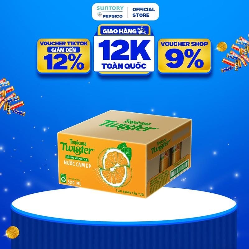  Thùng 24 Chai Nước Trái Cây Twister Cam  320ml chai  