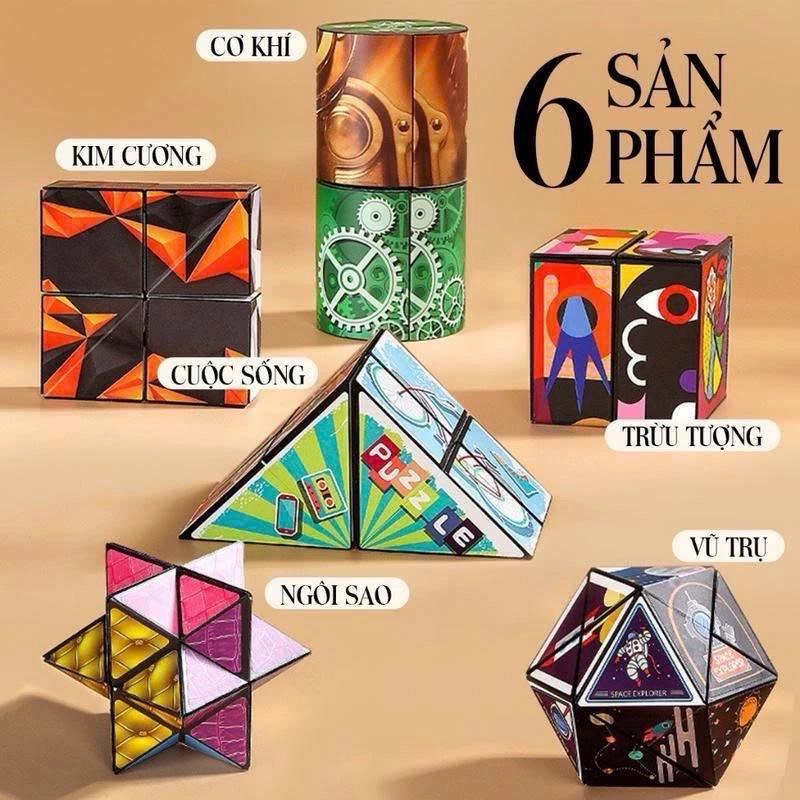 Combo 6 Khối Rubik 3D biến hình, Rubik biến thể, Đồ chơi khối lập phương ma…