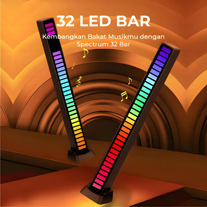 Lampu Musik LED RGB Bar Strip Spectrum Sound Sensor Control Atmosphere Ambient Cable Usb AH060 4