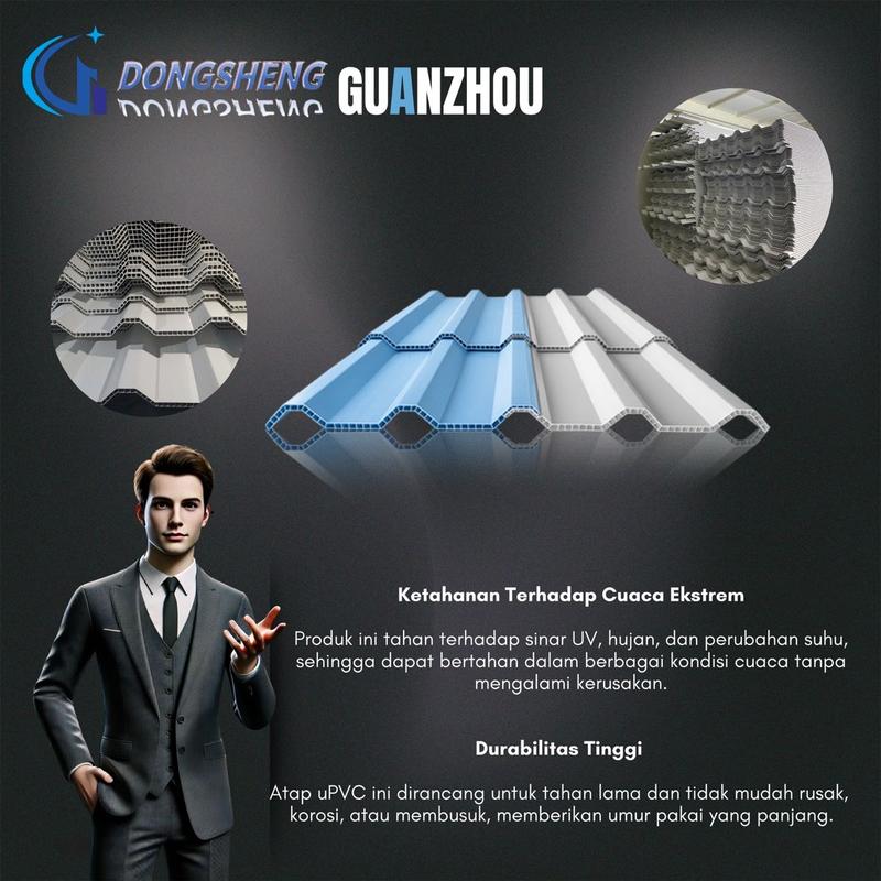 Atap Rigid Frame Guanzhou Multi-Frame uPVC 885mm Panjang 1 Meter Atap Anti-Panas - Shop ...