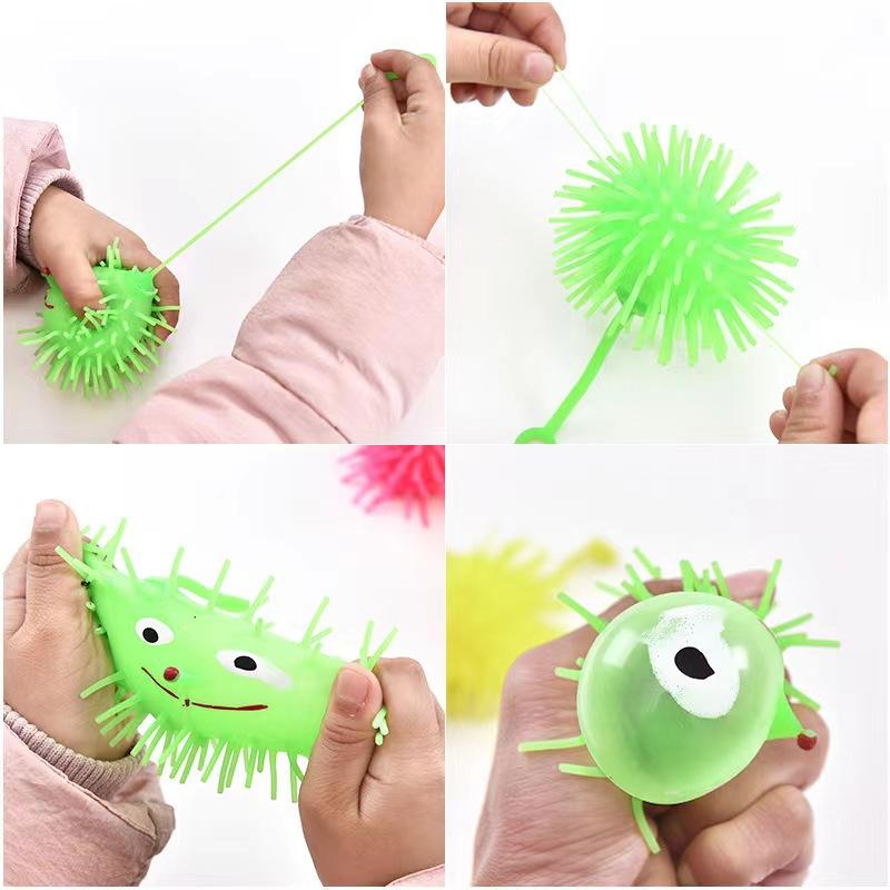 Mainan Anak Ubur-Ubur Hidung Nyala Lampu LED Warna-Warni Puffer Ball Yoyo 6