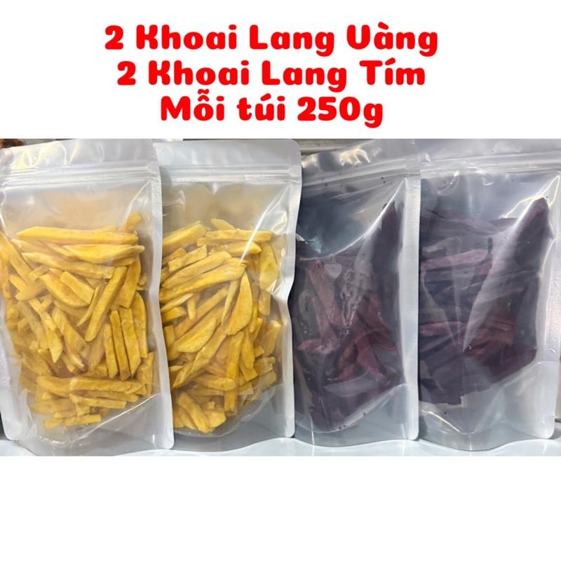 Combo 40 (1Kg) : 2 Khoai Lang Tím Sấy + 2 Khoai Lang Vàng Sấy - Hàng nguyên loại A thơm giòn ngọt