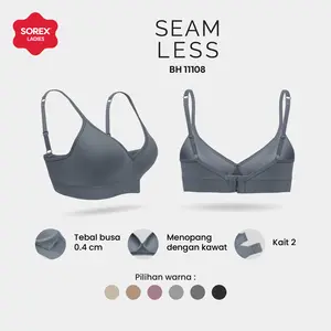 Sorex Bra Kawat Busa Kait 2 Setara Cup B Bra Polos BH 11108 Lembut Tipis