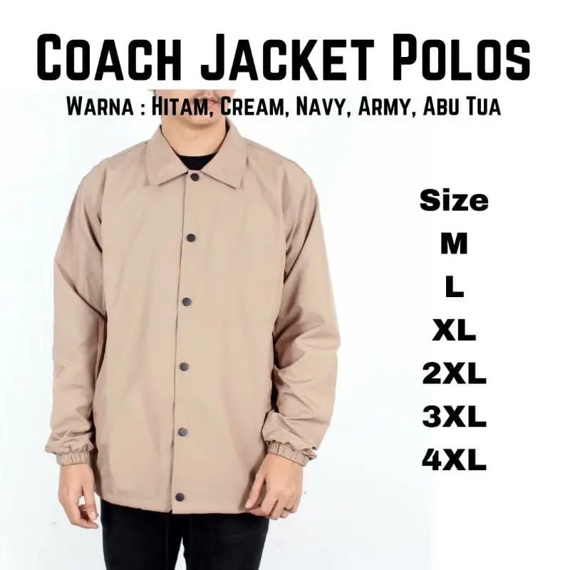 COACH JACKET POLOS SIZE S/M/L/XL/2XL/3XL/4XL Jaket Kancing 0