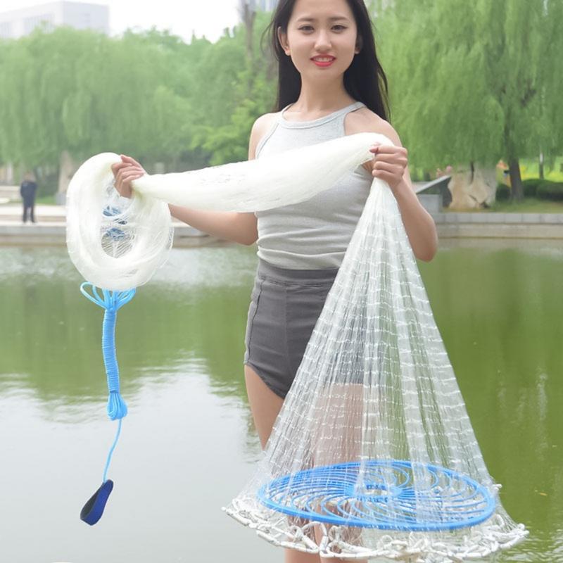 4/6/8/10kaki jala ikan Fishing Net Flydisc type Fishing Hand - TikTok ...
