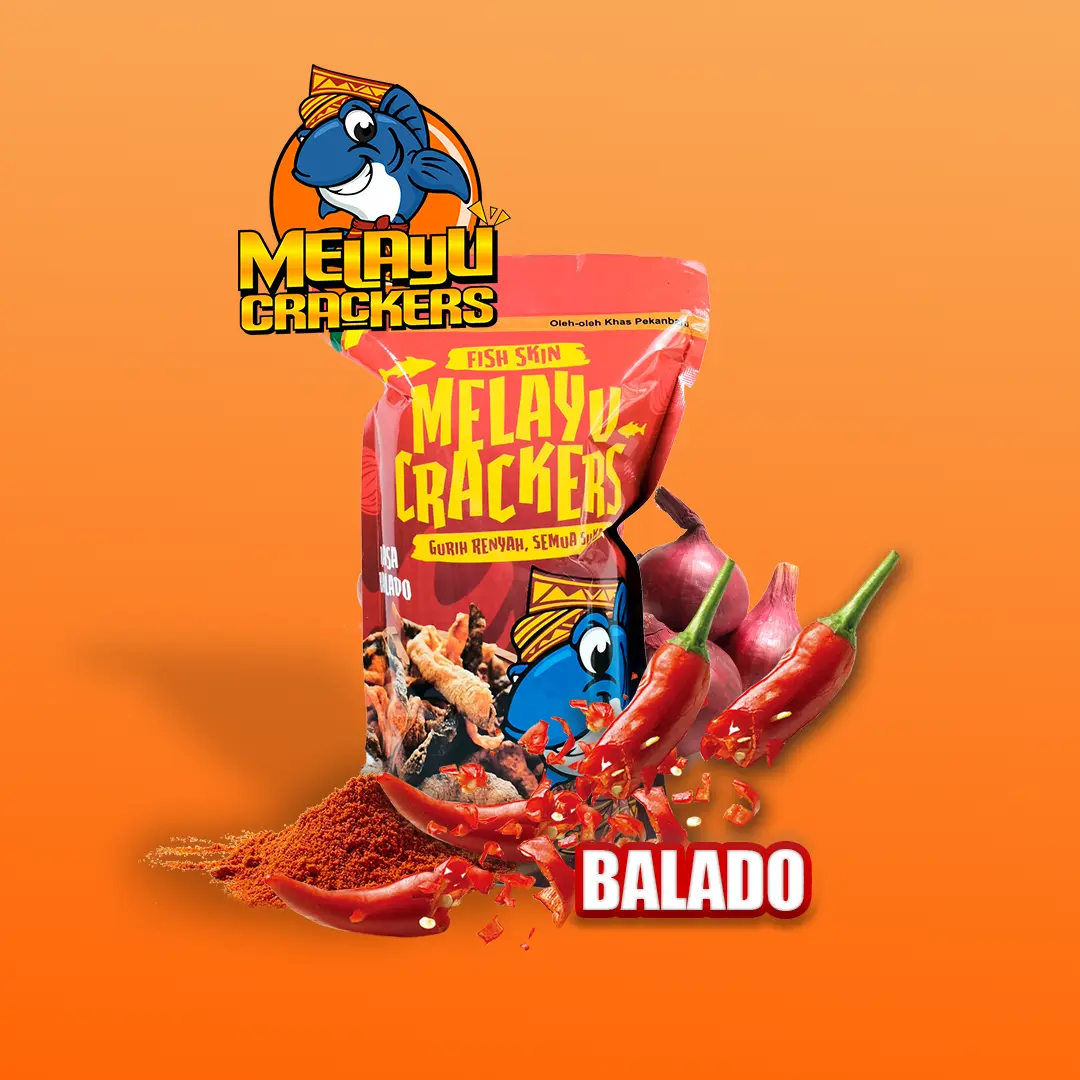 Kerupuk Kulit Ikan Patin melayu crackers rasa balado | kerupuk kulit ikan patin | oleh-oleh | khas melayu