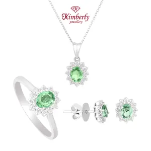 1 Set Perhiasan Berlian Green Sapphire KPD1258653 - Kimberly Jewellery