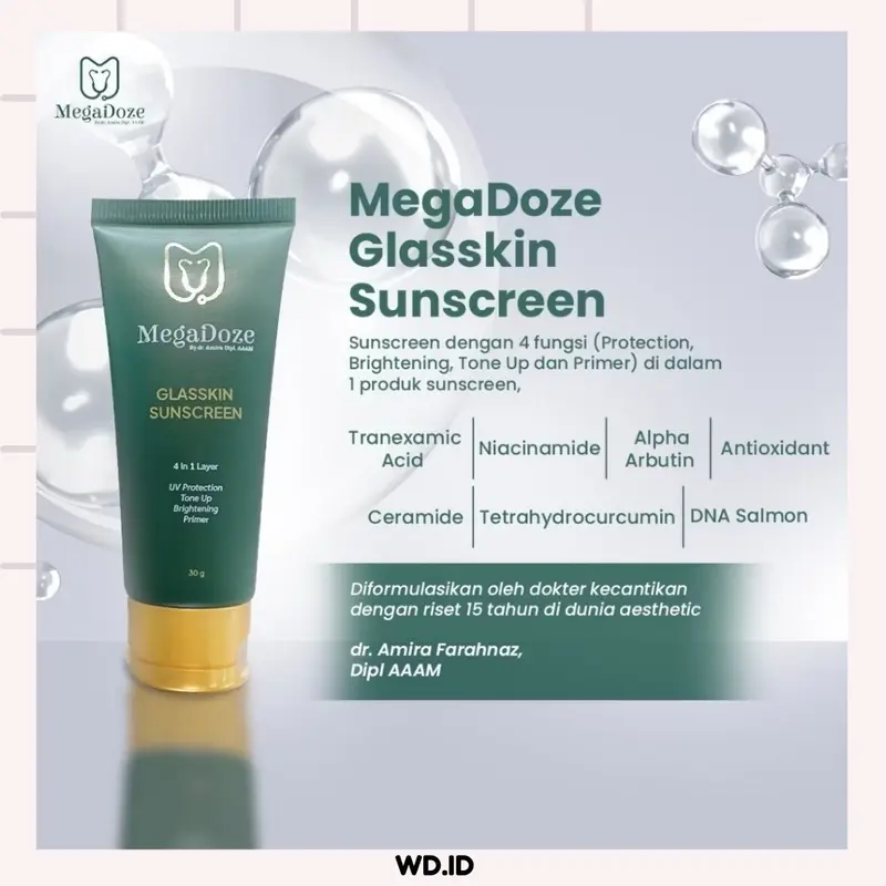 SUNSCREEN by DOKTER DETEKTIF - MegaDoze Glasskin Sunscreen - Professional Grade Skincare - Wajah 1