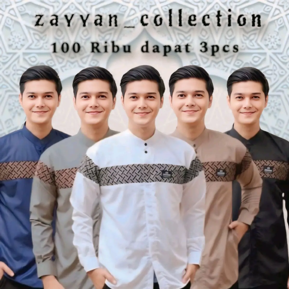 Paket Hemat 100ribu 3pcs Baju Koko Pria Tampan Kancing Katun