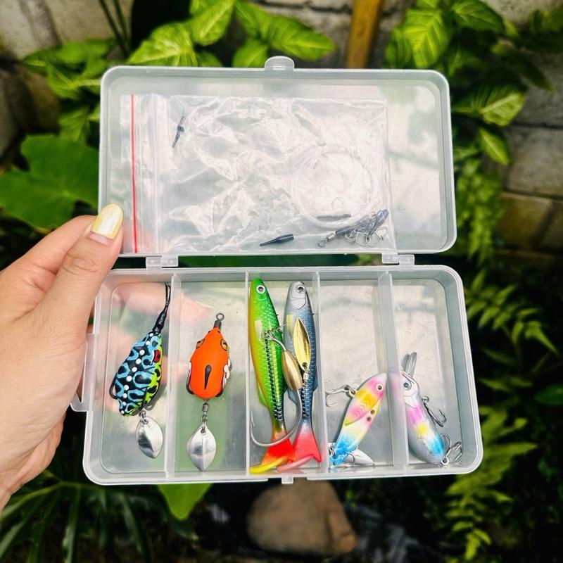 COMBO MỒI 6: COMBO MỒI ĐA NĂNG CÂU LÓC, CHẼM, CÁ MƯƠNG, SUỐI, RÔ PHI (Tặng 2m leader daiwa, 5 khoá lure, 5 khoá số 8) Đi Câu Bắt Cá Fishing Câu Cá