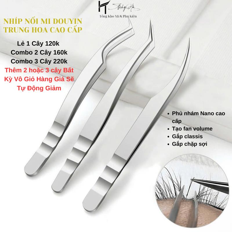 Nhíp Nối Mi Trung Hoa Douyin - Phủ Nhám NaNo Cao Cấp, Nhíp nối Mi, Nhíp Tạo Fan Volume - Dụng Cụ Nối Mi - Thúy Hà