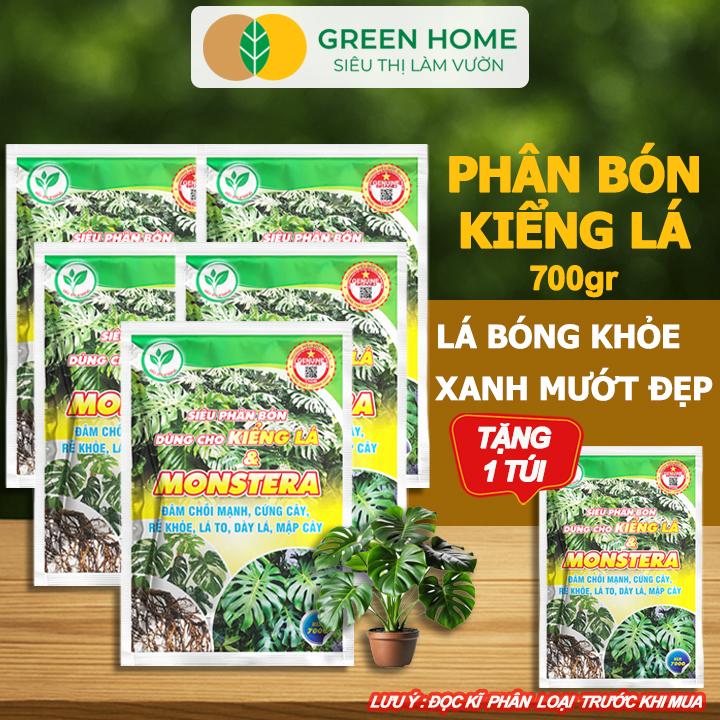  Mua 5 tặng 1 - Phân Bón Cây Kiểng Lá GreenHome Bao 700gr Trầu Bà Monstera Cây Nội Thất Giúp Đâm Chồi Mạnh 