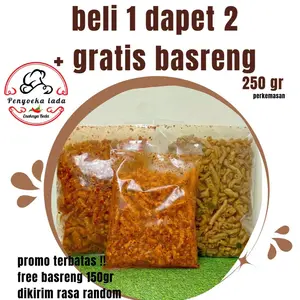 Usus Crispy Beli 1 dapet 2 kemasan (250gr + 250gr) Gratis Basreng 150 gr Cemilan Pedas Snack Keripik