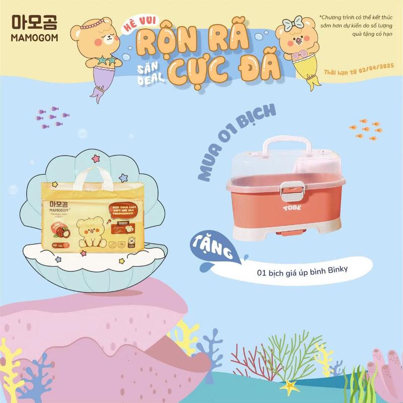 [MAMOGOM X TRƯỜNG THỊNH] [TẶNG 01 ÚP BÌNH BINKY] 01 BỊCH TÃ/BỈM DÁN/UẦN MAMOGOM PREMIUM MỀM MỊN THẤM HÚT CHO BÉ