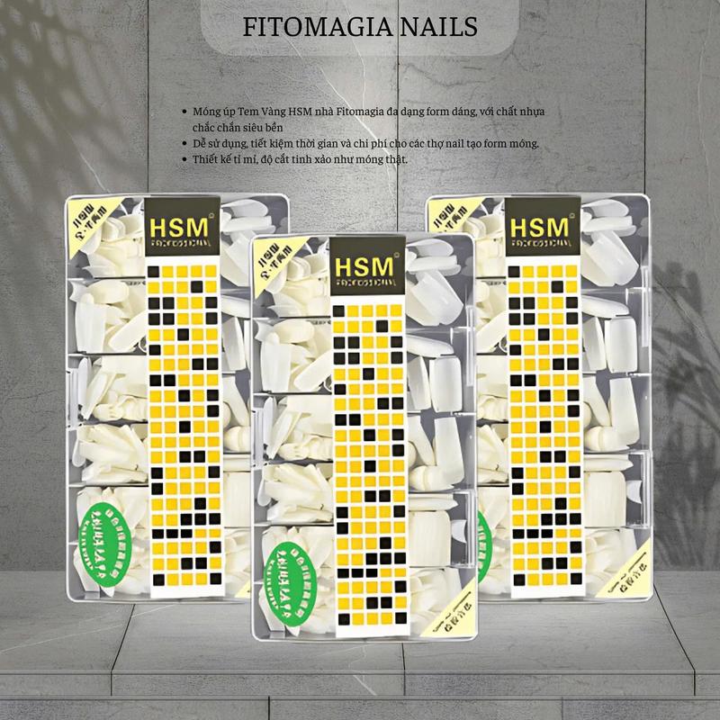 Hộp 500 Móng Úp HSM Tem Gold – Đủ Form, Đa Size – Dành Cho Thợ Nail