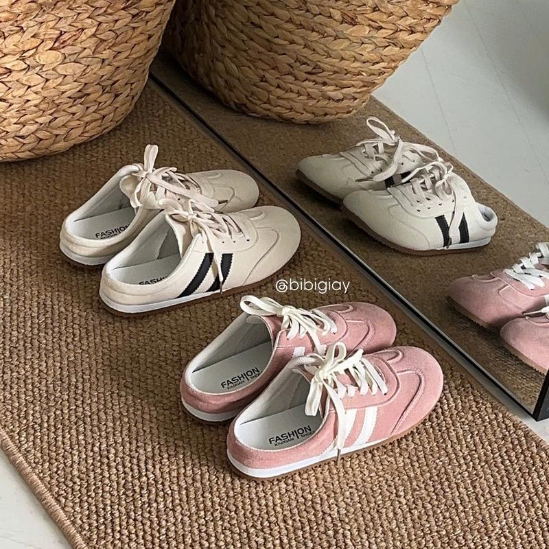 Giày sục nữ sneaker đế bệt 2 vạch T425 mã Y6