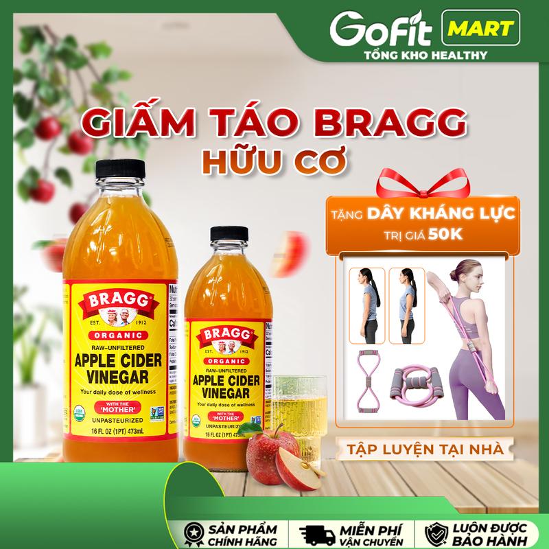 [TẶNG DÂY KHÁNG LỰC] Giấm Táo Hữu Cơ BRAGG Có Giấm Cái Có Thể Uống 473/946ml Organic Gia Vị Nấu Ăn giấm táo lên men Trộn Salad