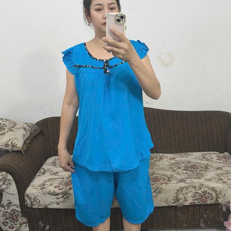 Đồ Bộ Tole Lanh Quần Lửng Áo Tay Cánh Tiên Big Size .H- 39. Nữ Women Nữ Women