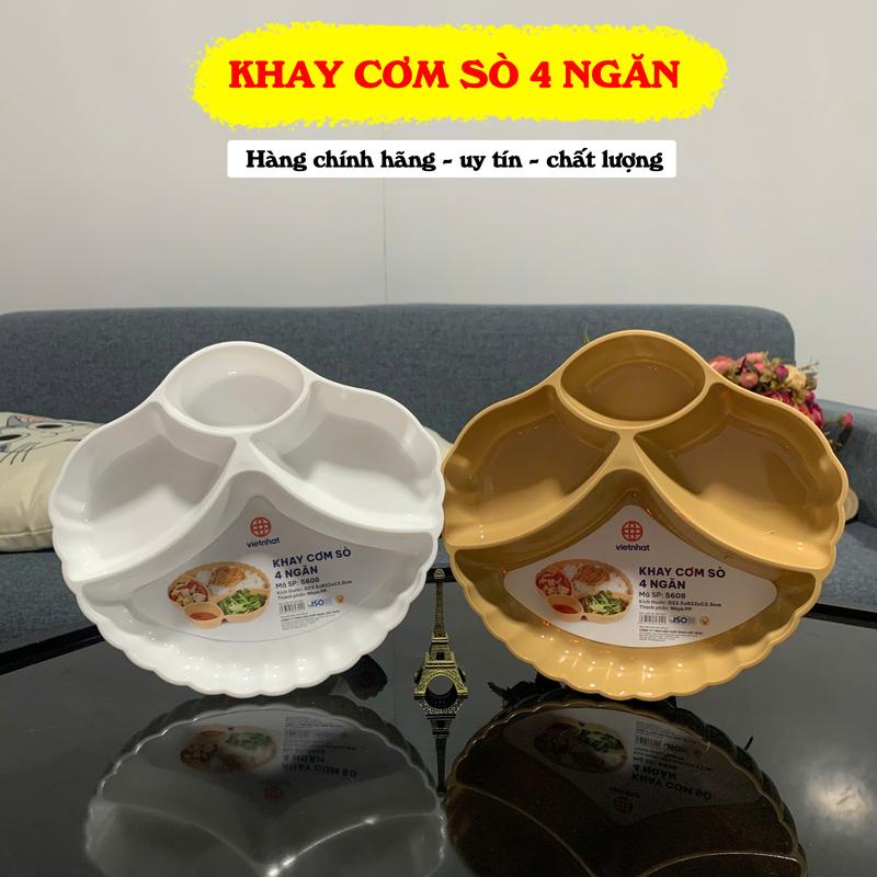  Đĩa nhựa đựng thức ăn cao cấp khay đựng cơm 4 ngăn Việt Nhật tiện lợi My Home DN433 