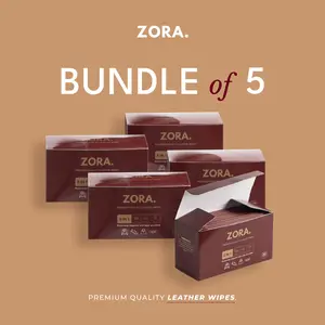 Bundling 5 ZORA Premium Quality Leather Wipes | Tisu Pembersih Tas dan Dompet Kulit