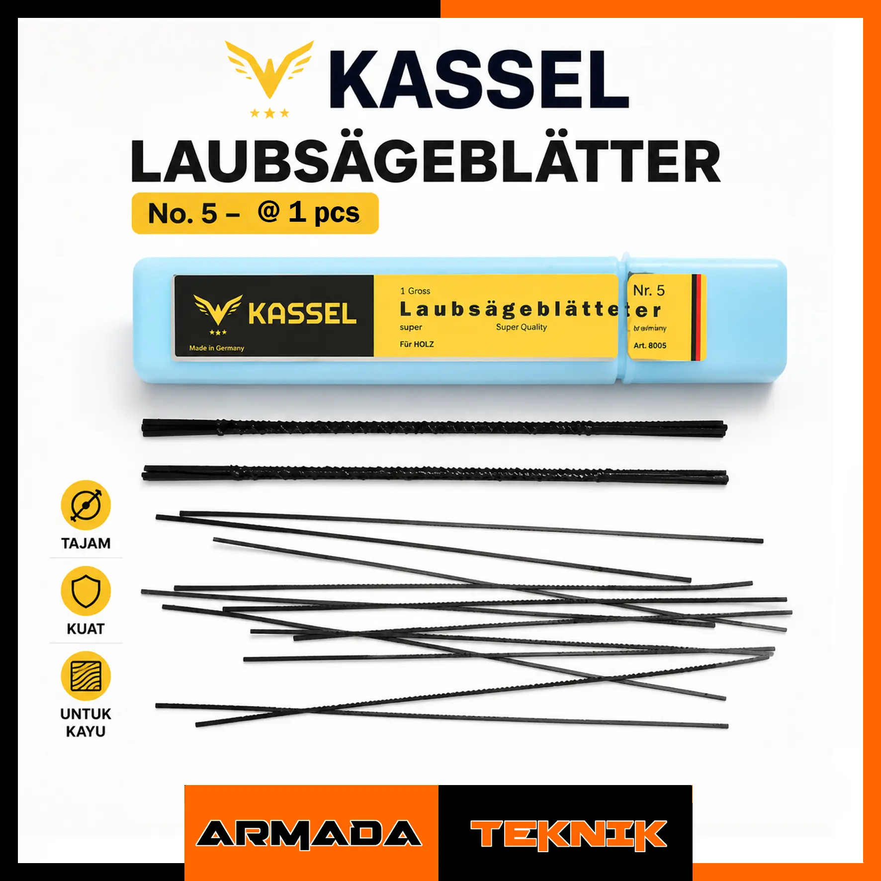 KASSEL Mata Gergaji Ukir No 5 Pisau Gergaji Ukir Kayu Scroll Saw Blade Tajam