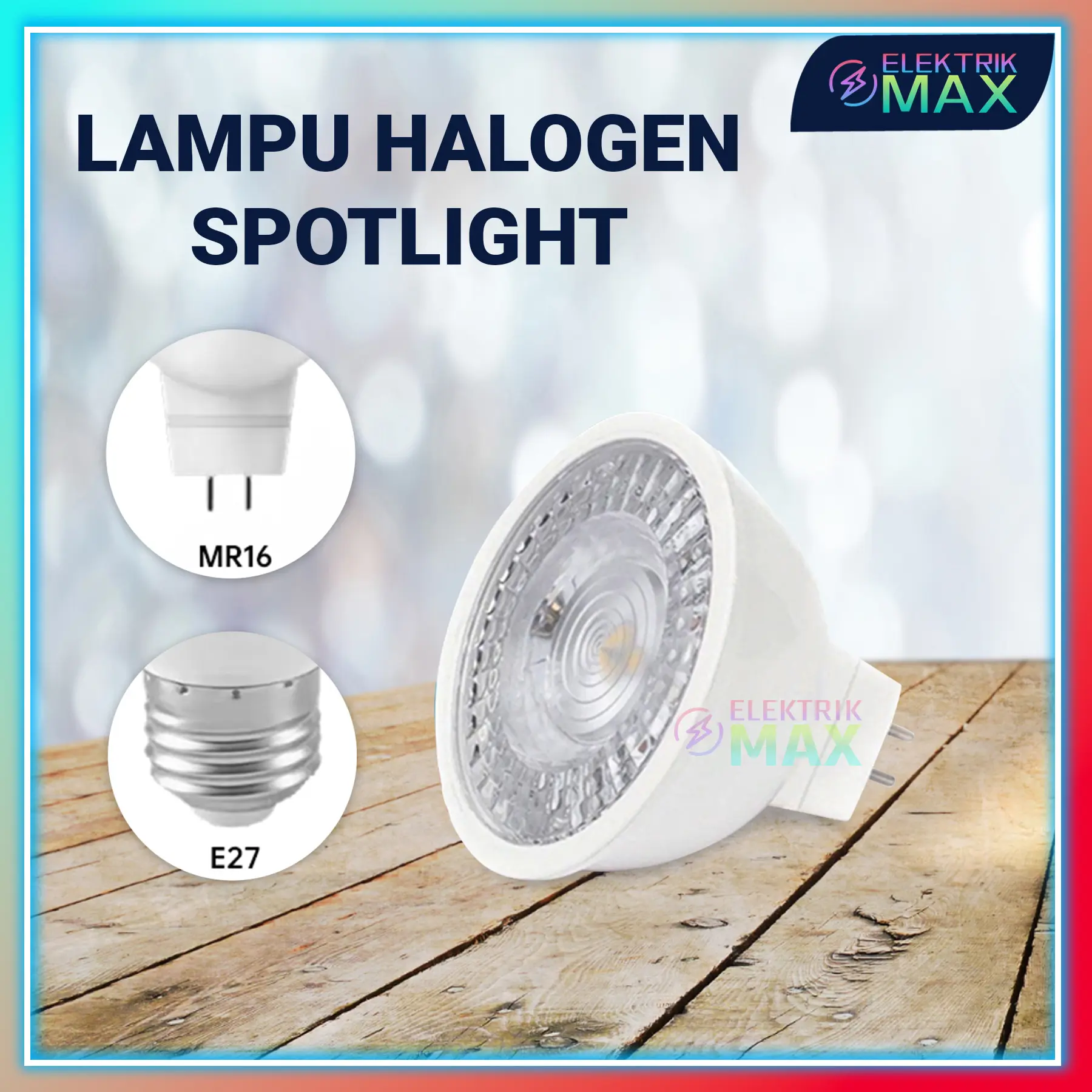 [MAX] Hakamitsu Lampu Halogen LED 5Watt Spotlight Spot MR16 E27 Tusuk Sorot COB