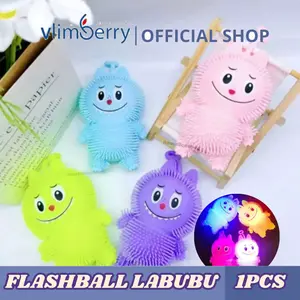 Vlimberry Mainan Anak Ubur Ubur Labubu Flashball Squishy LED Yoyo - Toys Lampu
