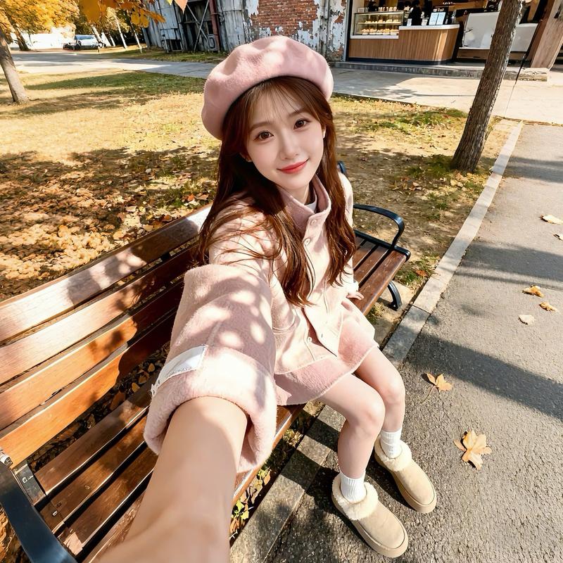   SET 3 CHI TIẾT   KÈM MŨ  Set Dạ Kiểu Nữ S231 Chất Dạ Ép Lông Cừu Kèm Chân Váy Họa Tiết Tiểu Thư Dày Dặn Ấm Áp Thu Đông Hàn Quốc Kozoda 