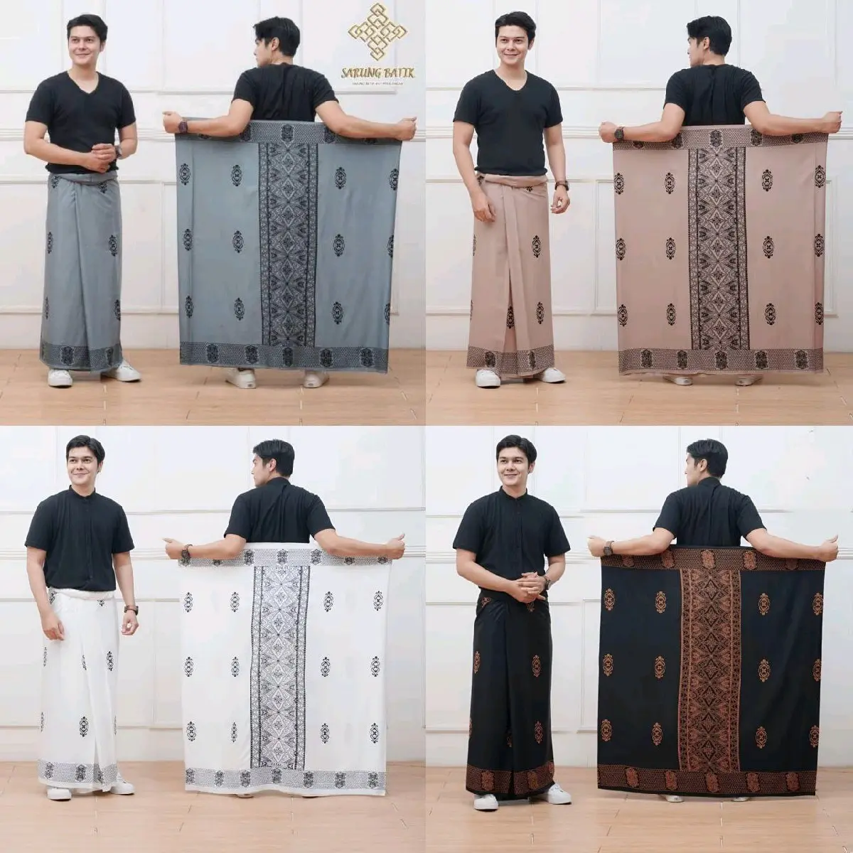 SARUNG BATIK GUS IQDAM MOTIF KEKINIAN MASIH NGEHITS Kain Santri Muslim Poliester Polos Bunga Setrip Hitam Cokelat Navy Putih Semua musim Transparent Summer Silver sarung pria dewasa Pekalongan
