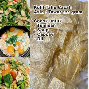 Kulit Tahu Asin Cacah | Kulit Tahu Tawar Cacah 120 gram tofu skin